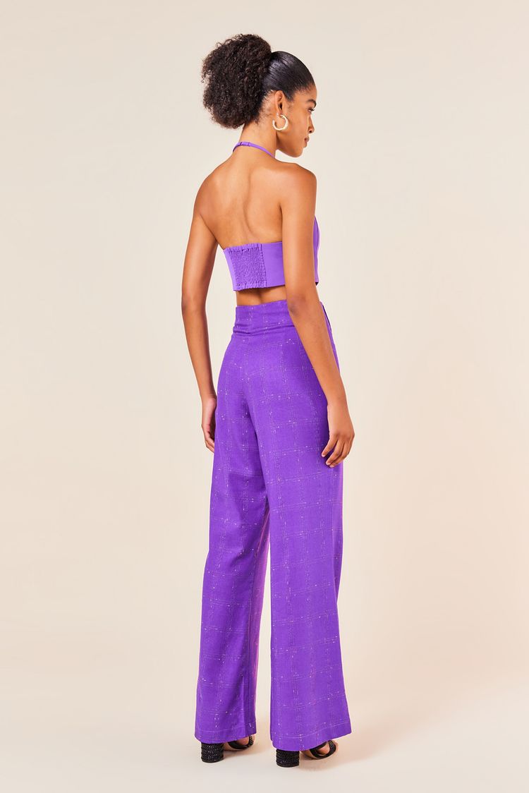 CALCA LINHO XADREZ MULTICOLORIDO -ULTRA VIOLETA P - ULTRA VIOLETA - 244859