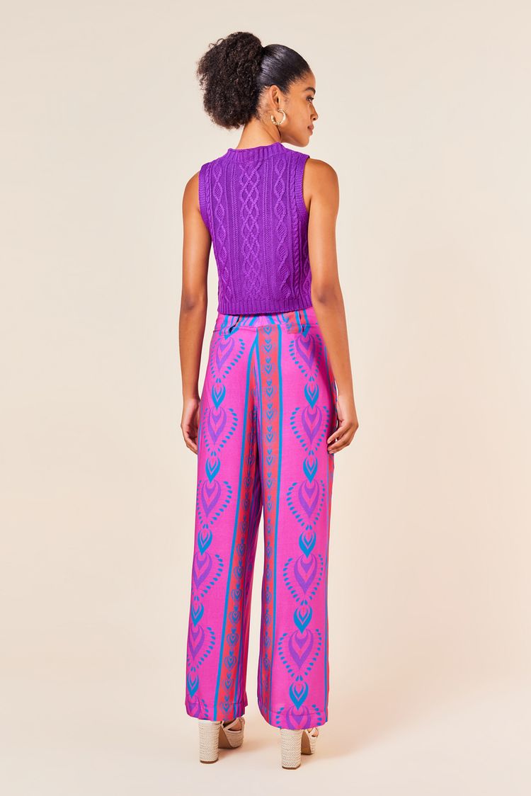 CROPPED PONTOS TRANCADOS -ULTRA VIOLETA P - ULTRA VIOLETA - 245240