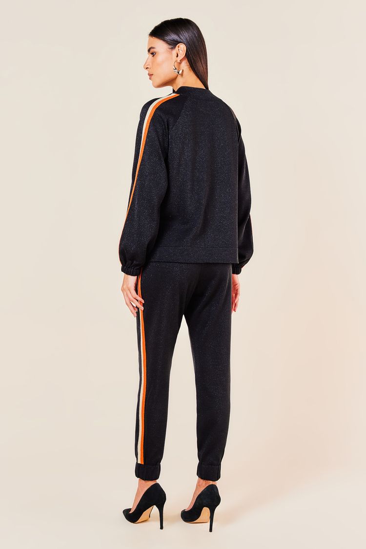 JAQUETA TRICOT LUREX -PRETO M - PRETO - 245329