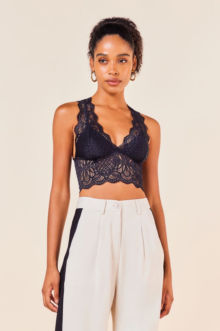TOP RENDA BASICO -PRETO P - PRETO - 245521