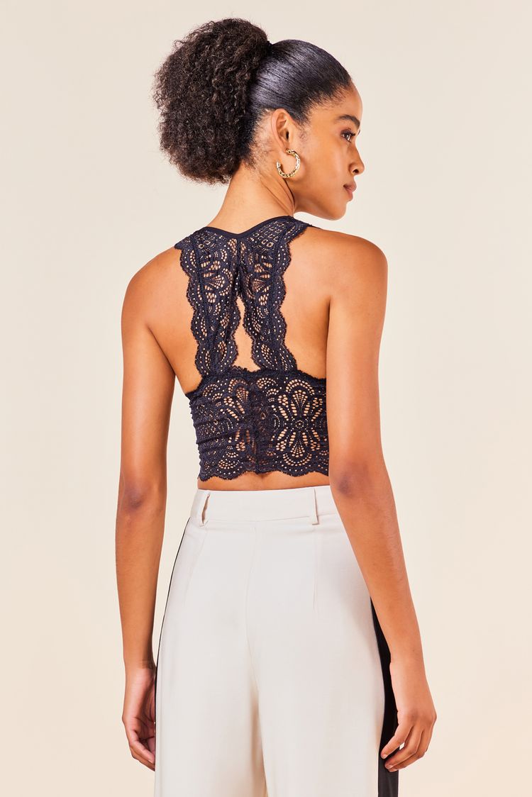 TOP RENDA BASICO -PRETO P - PRETO - 245525