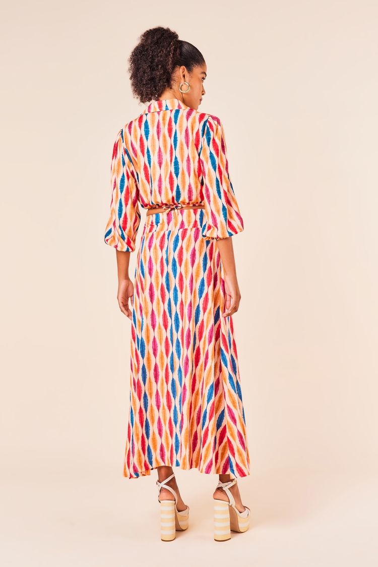 CAMISA ENVELOPE COM LUREX ESTAMPA DANCA DAS PENAS P - EST DANCA DAS PENAS - 246707