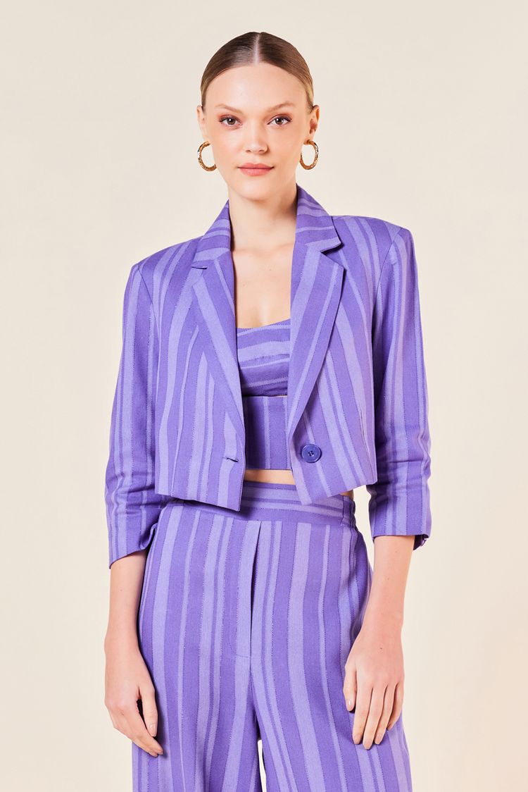 Spencer com Detalhe Lurex e Manga 3/4-SAFIRA M - SAFIRA - 248740