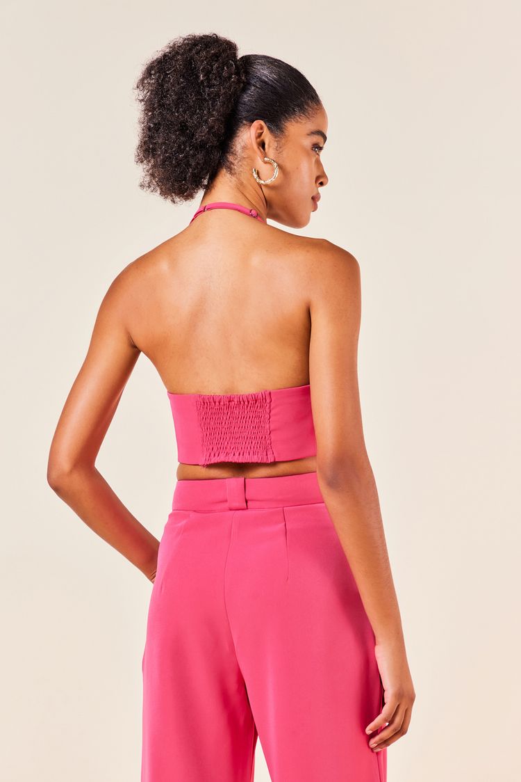 CROPPED TIPO COLETE COM 3 BOTOES -MAGENTA G - MAGENTA - 249983