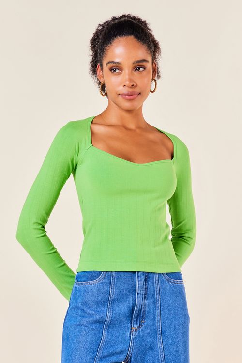 BLUSA RIBANA COM MANGA LONGA -JADE