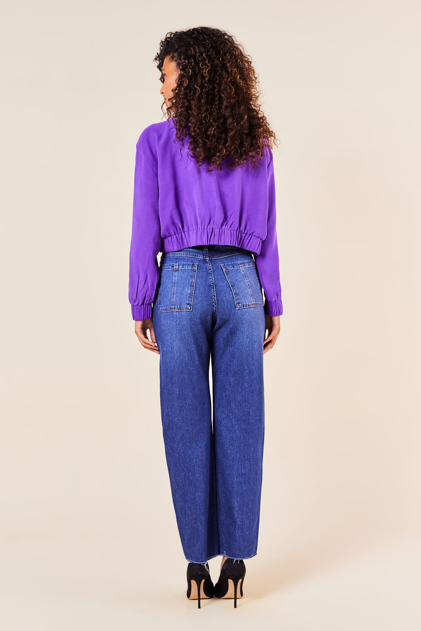 JAQUETA BOMBER ALFAIATARIA ZIPER -ULTRA VIOLETA G - ULTRA VIOLETA - 250296