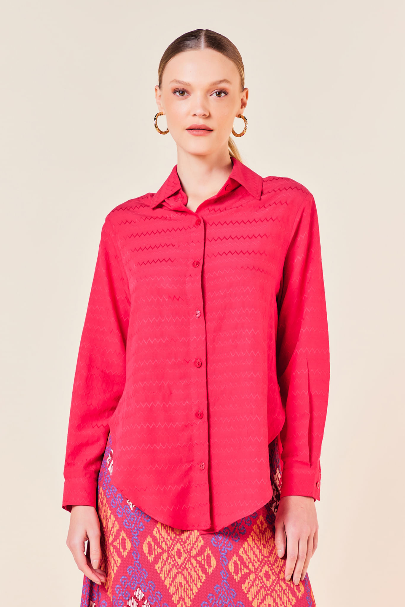 CAMISA MANGA LONGA -MAGENTA M - MAGENTA - 250369