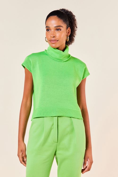 BLUSA TRICOT COM GOLA ALTA -JADE