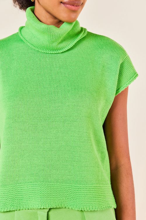 BLUSA TRICOT COM GOLA ALTA -JADE