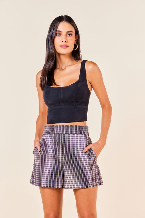 CROPPED BUSTO DECOTE U -PRETO