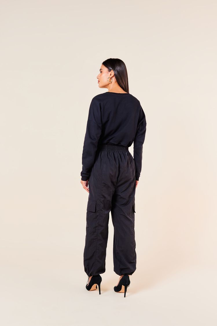 CALCA LARGA TECHNO -PRETO PP - PRETO - 252147