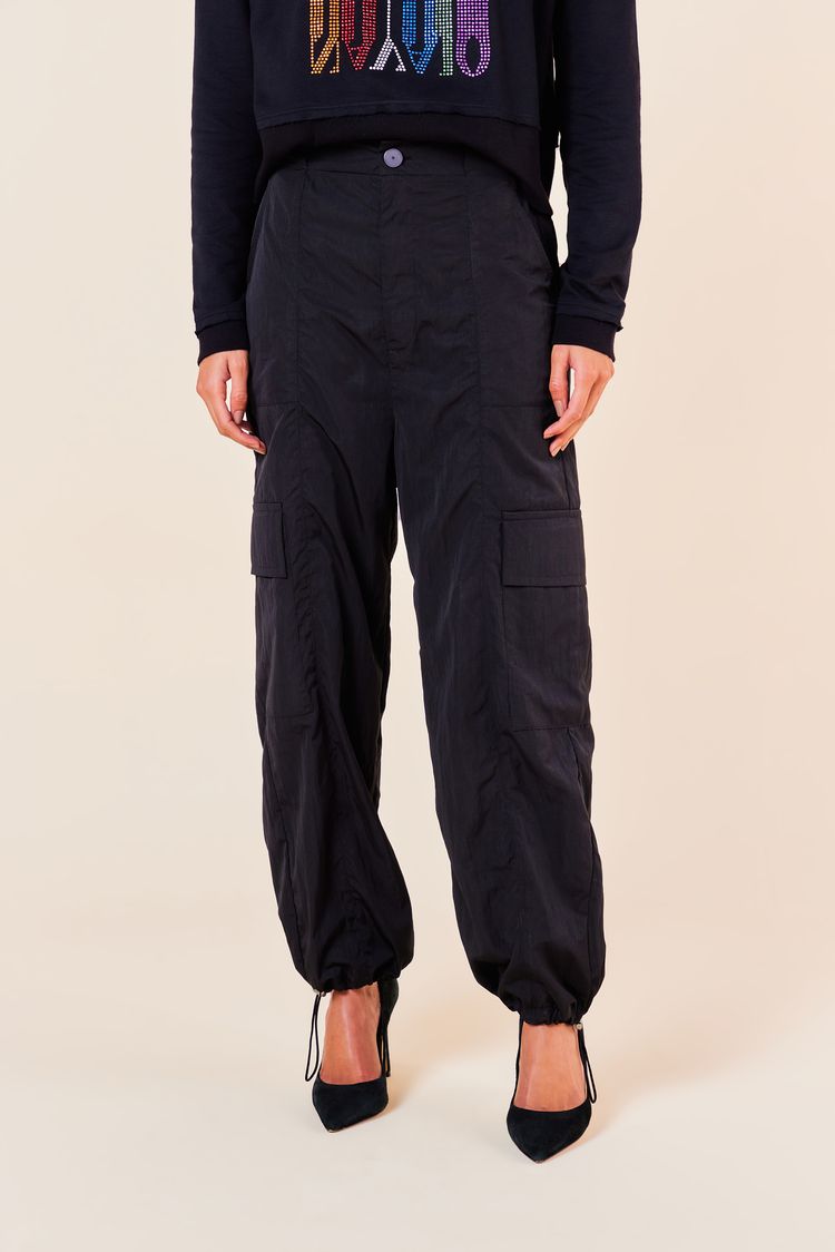 CALCA LARGA TECHNO -PRETO PP - PRETO - 252152
