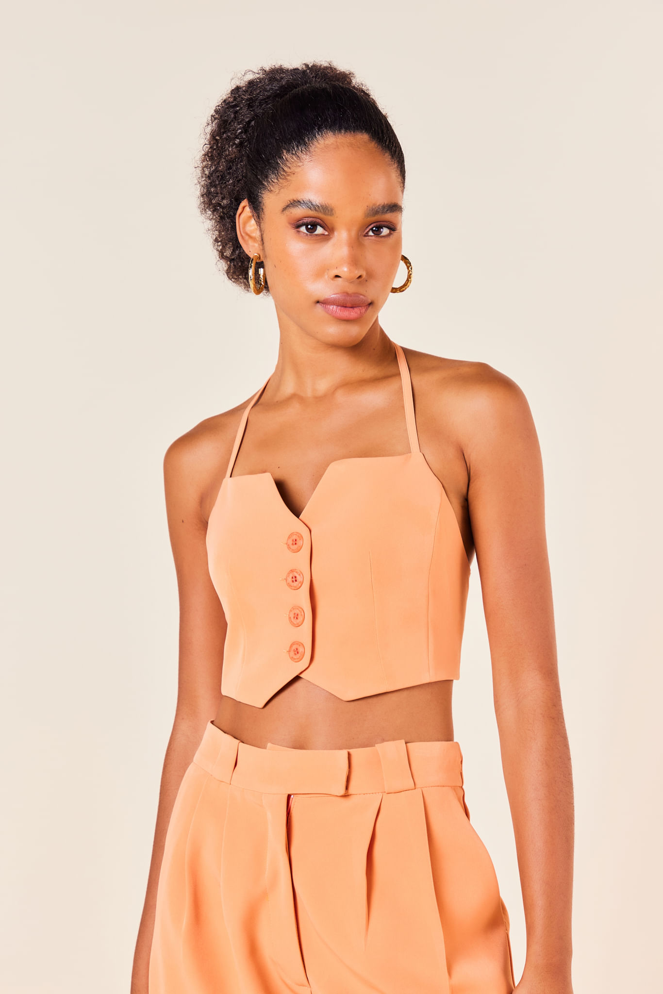 CROPPED TIPO COLETE COM 3 BOTOES -TOPAZIO P - TOPAZIO - 252508