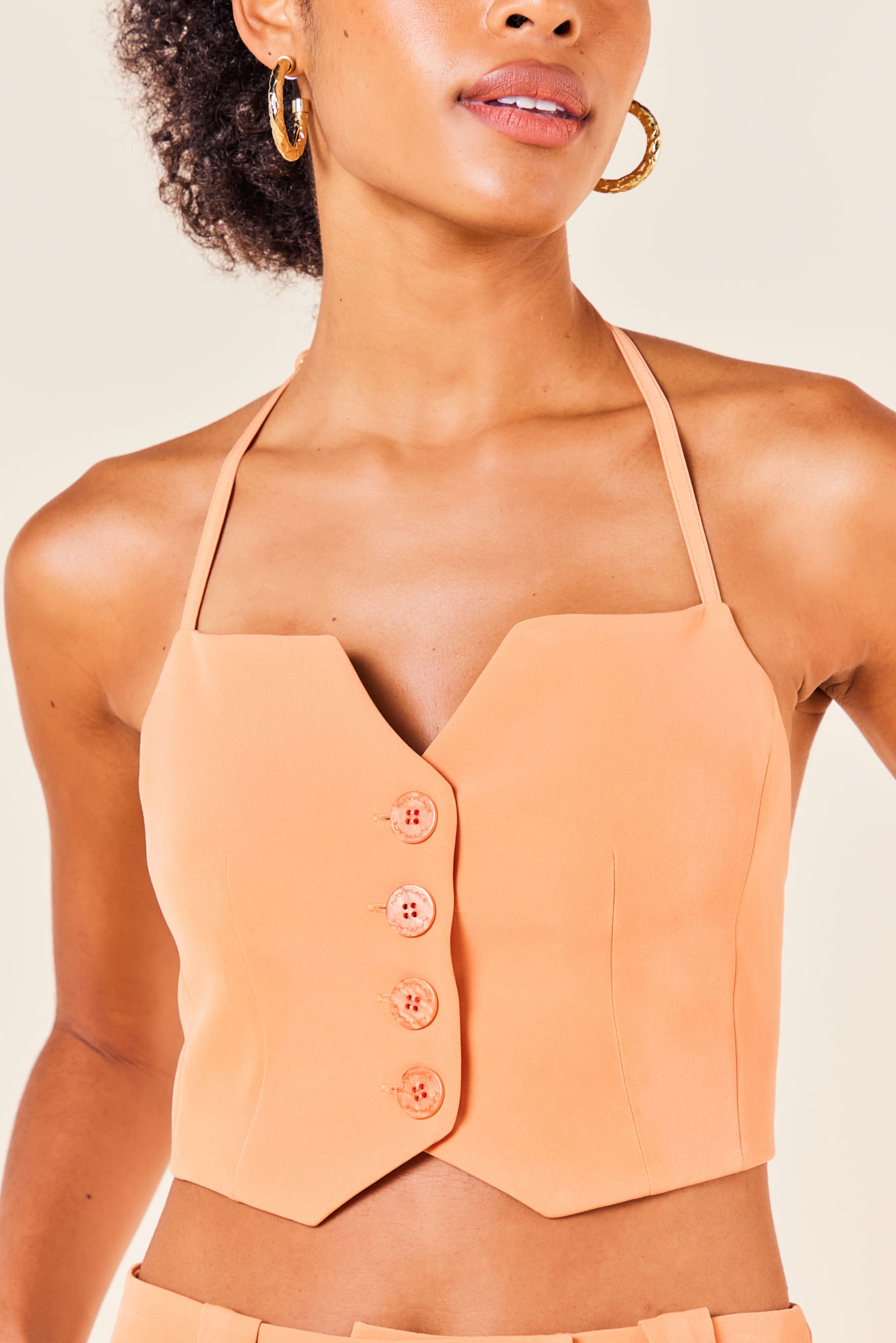 CROPPED TIPO COLETE COM 3 BOTOES -TOPAZIO P - TOPAZIO - 252523