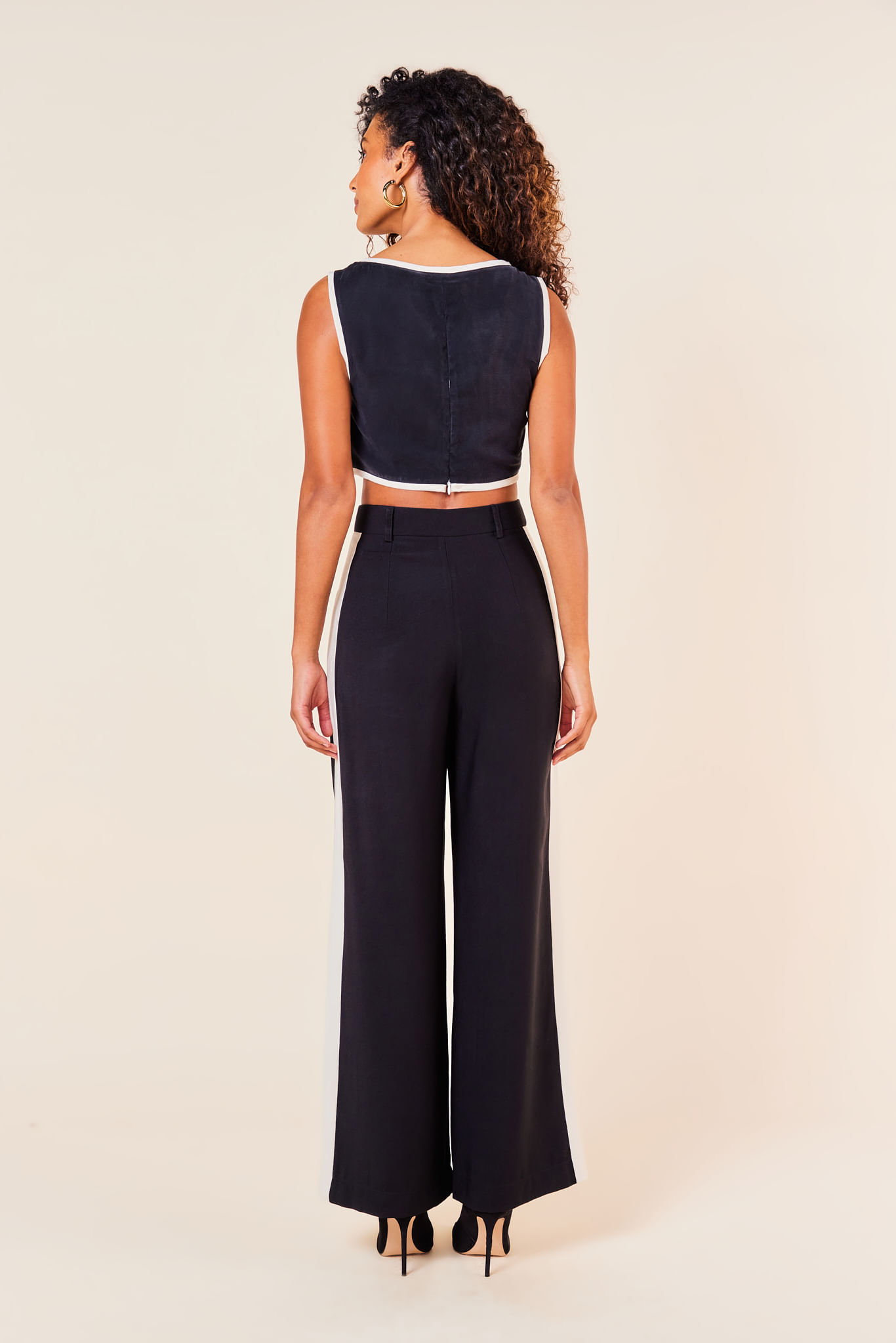 CALCA PREGAS BICOLOR -PRETO PP - PRETO - 252572