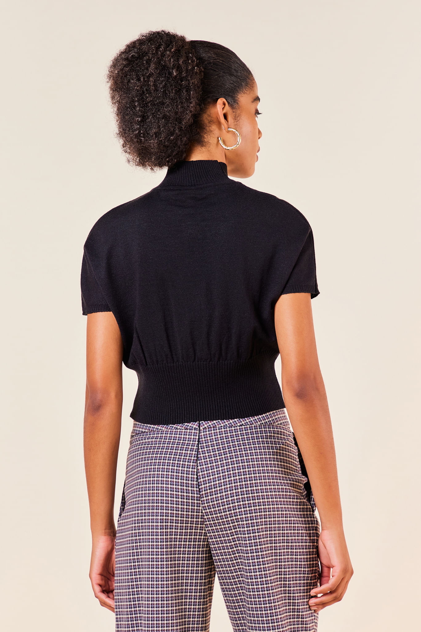 BLUSA TRICOT BASICA -PRETO G - PRETO - 253693