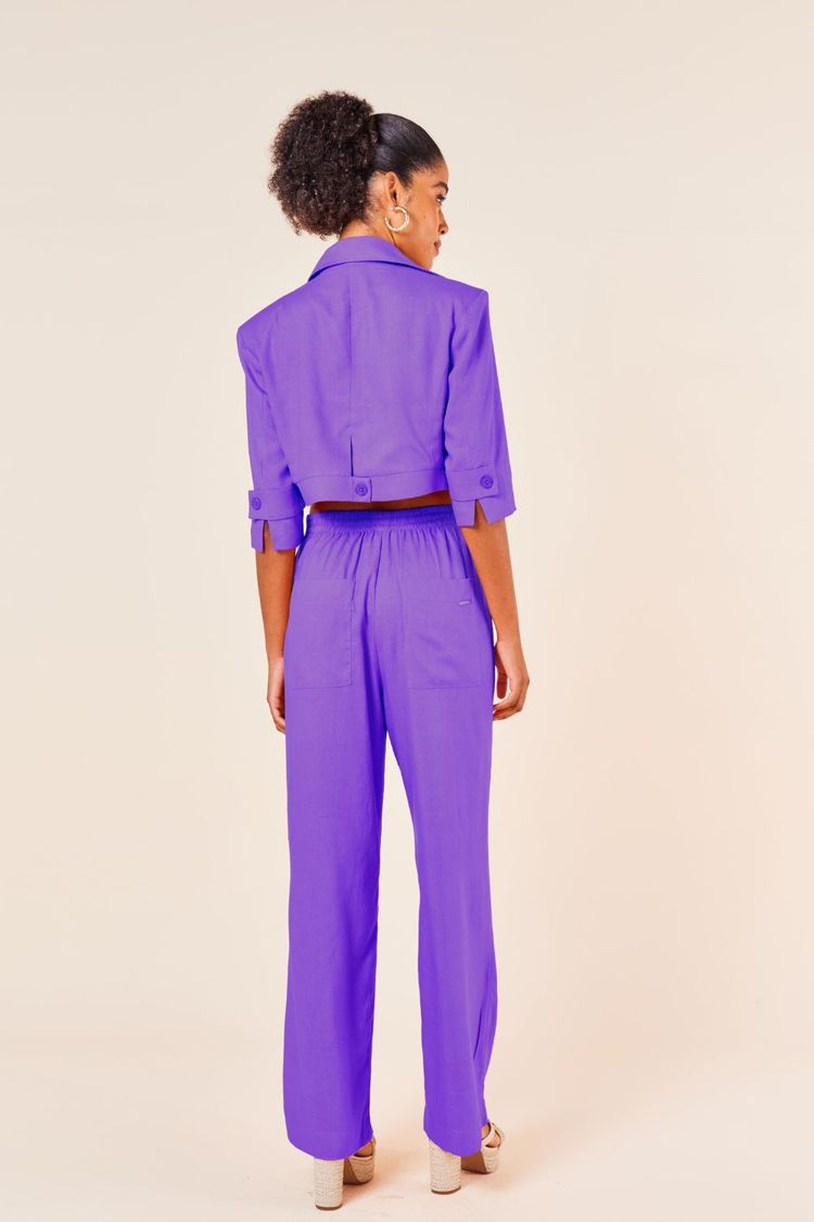 CALCA LINHO RETA PREGAS -ULTRA VIOLETA M - ULTRA VIOLETA - 253814