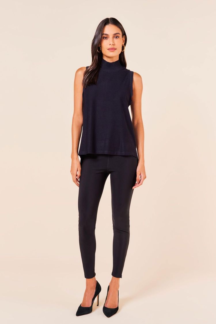 CALCA LEGGING COM ZIPER -PRETO PP - PRETO - 254637