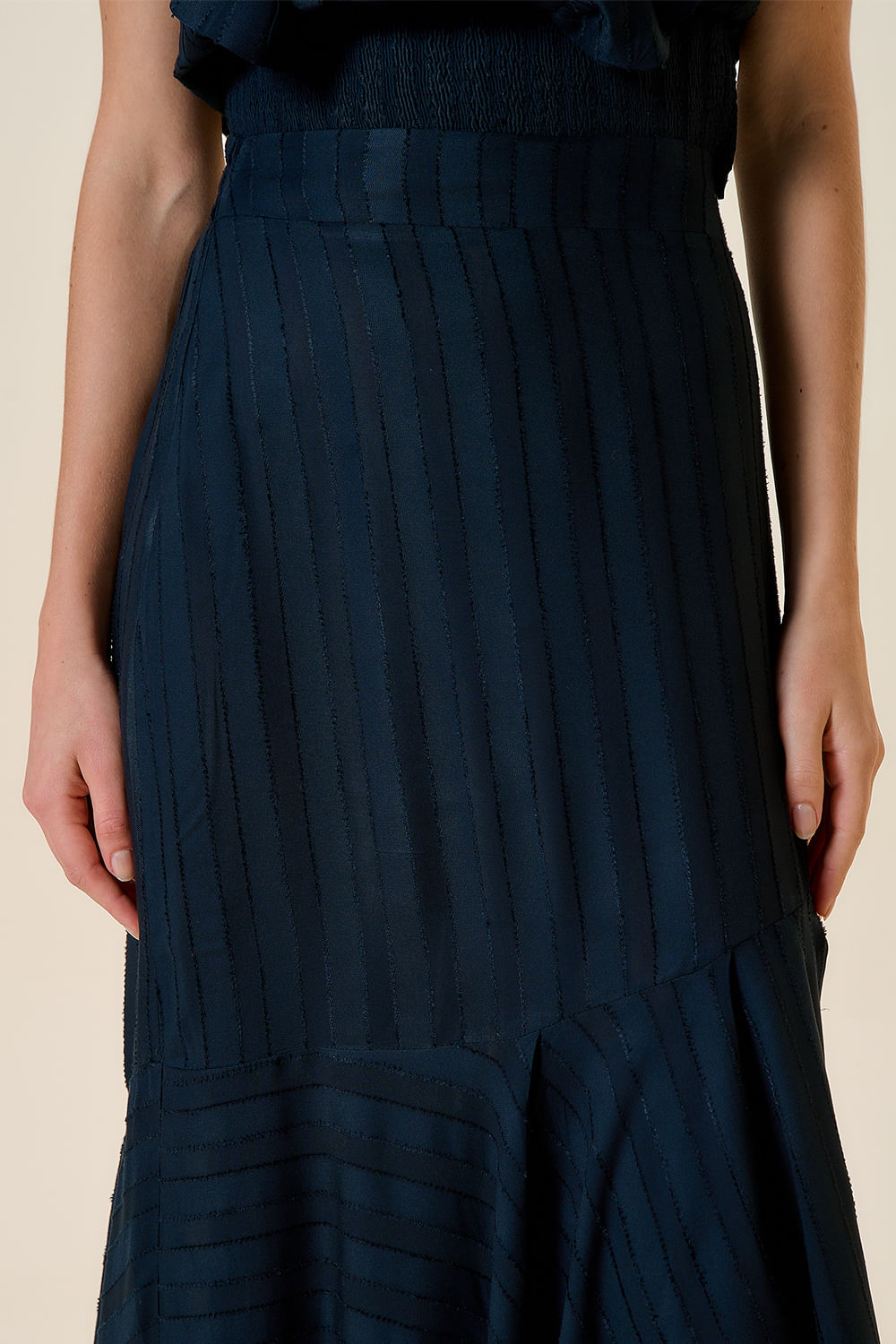 SAIA LONGA VISCOSE LISTRAS-PRETO GG - PRETO - 255517