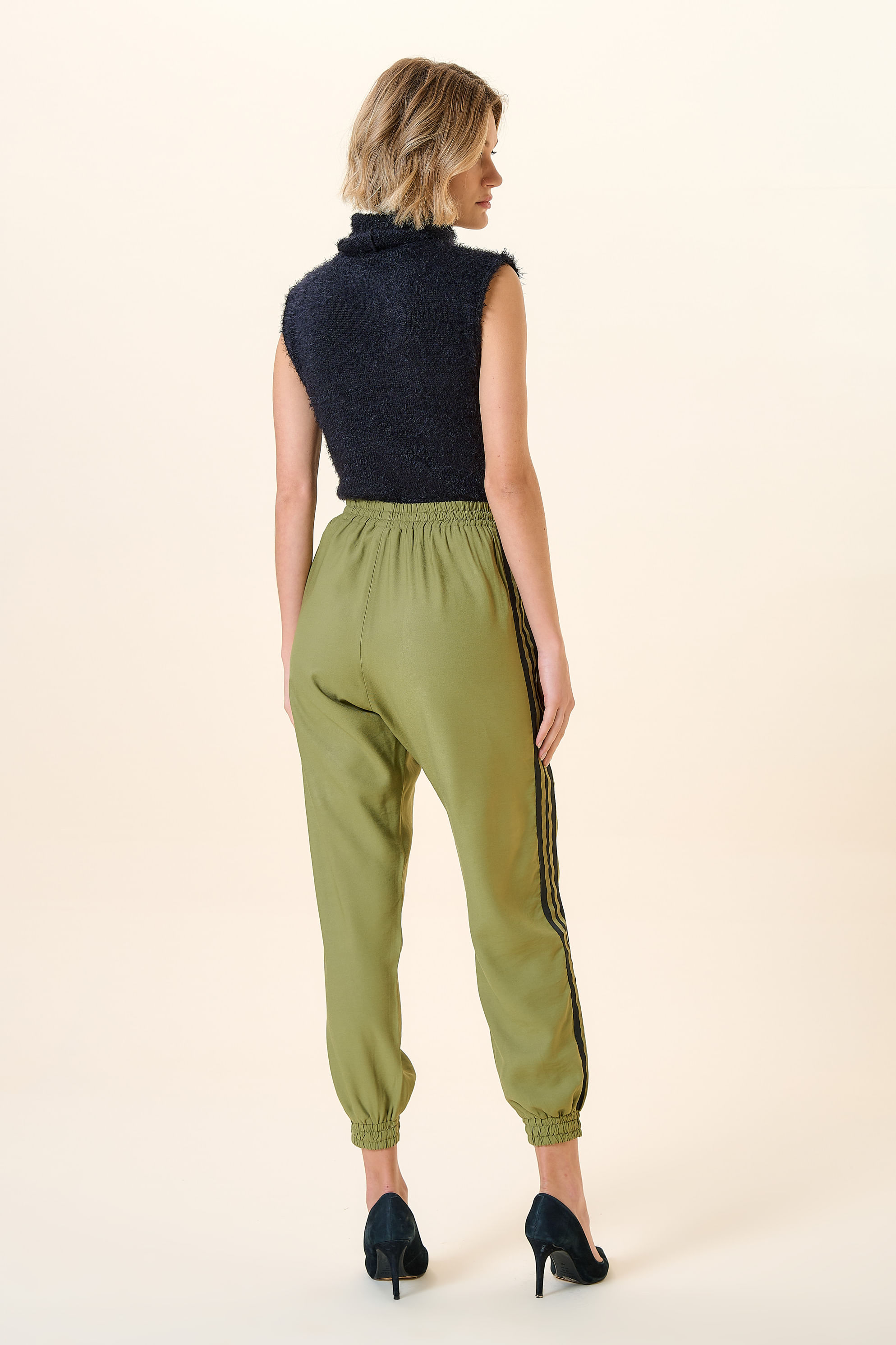 CALCA JOGGING COM RETILINEA VERDE ESCURO M - VERDE ESCURO - 256360