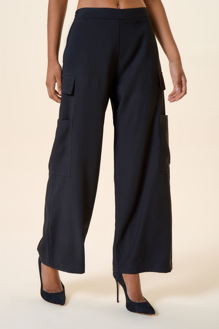 CALCA CARGO COS ELASTICO PRETO P - PRETO - 256726