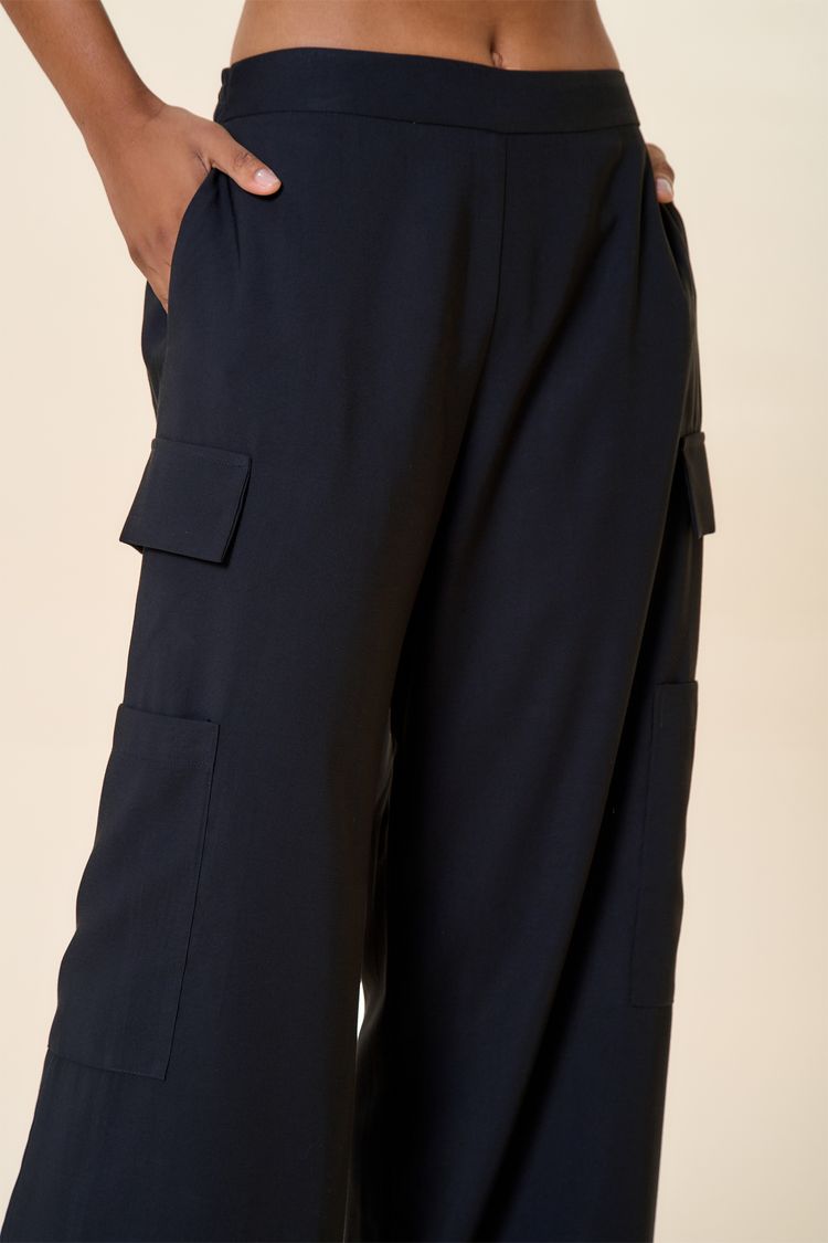 CALCA CARGO COS ELASTICO PRETO P - PRETO - 256730