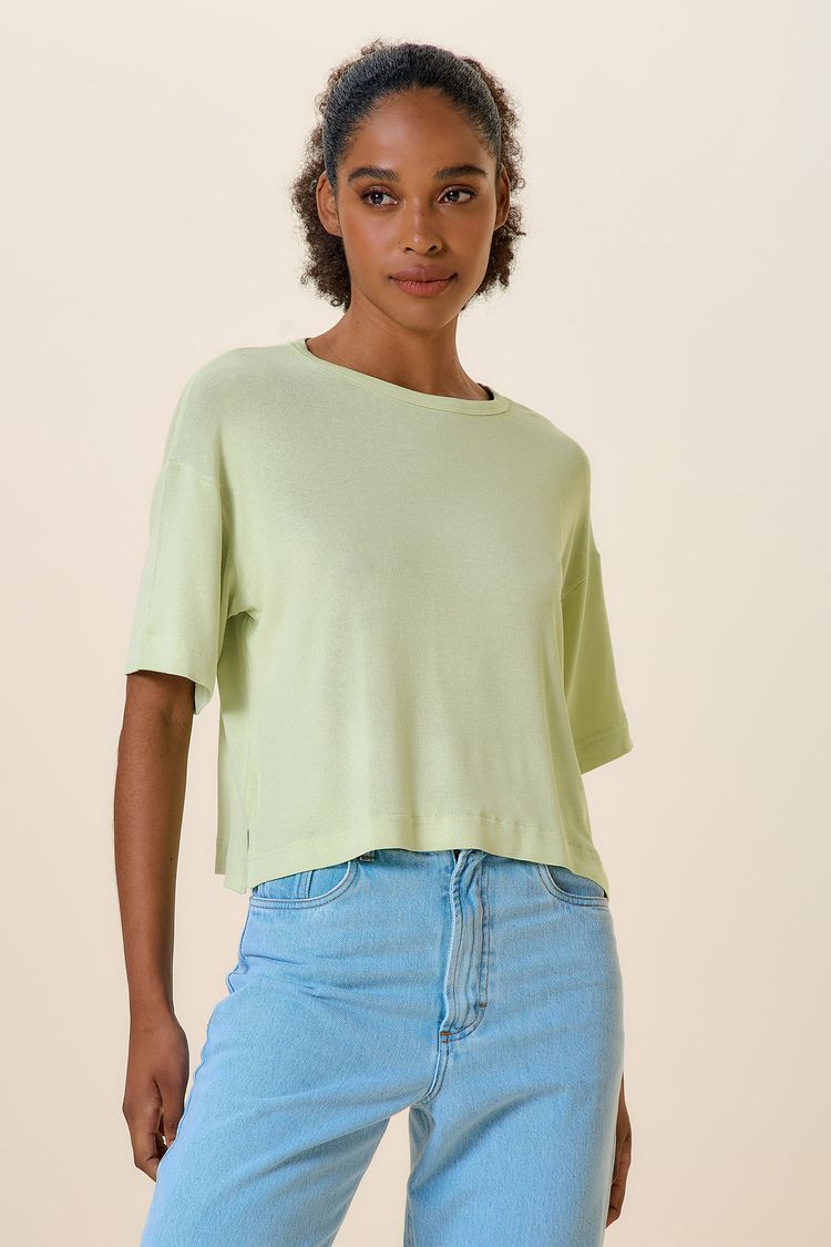 BLUSA QUADRADINHA-ALOE VERA G - ALOE VERA - 257056