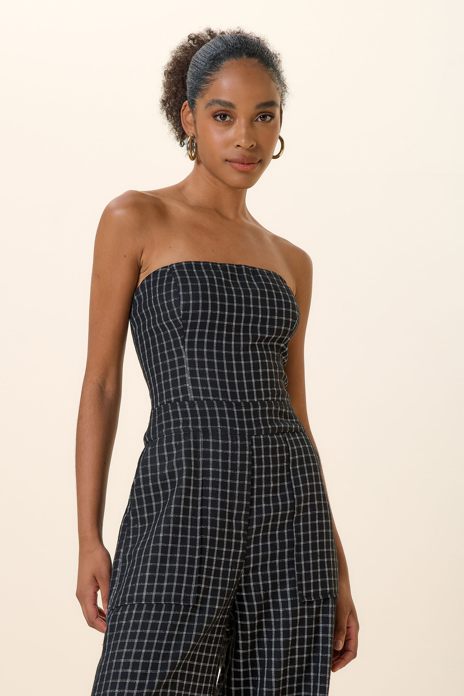 MACACAO TOMARA QUE CAIA  XADREZ COM LUREX PRETO P - PRETO - 257205