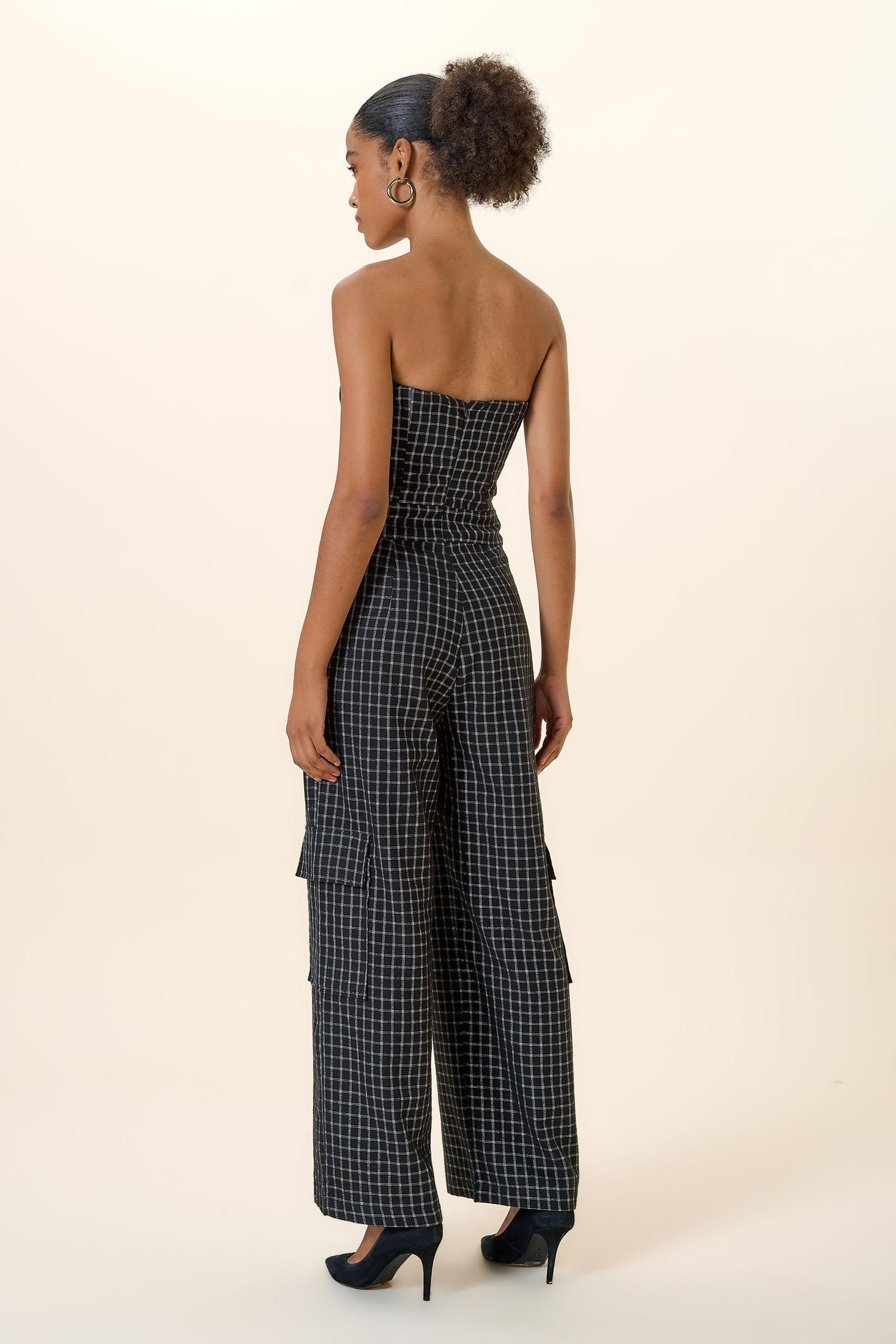 MACACAO TOMARA QUE CAIA  XADREZ COM LUREX PRETO P - PRETO - 257215