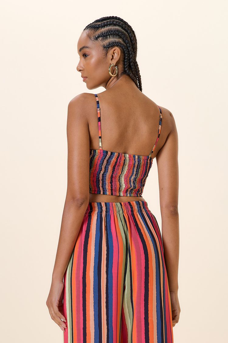 TOP CROPPED DECOTE RETO ESTAMPA DE COLORES PP - EST DE COLORES - 257590