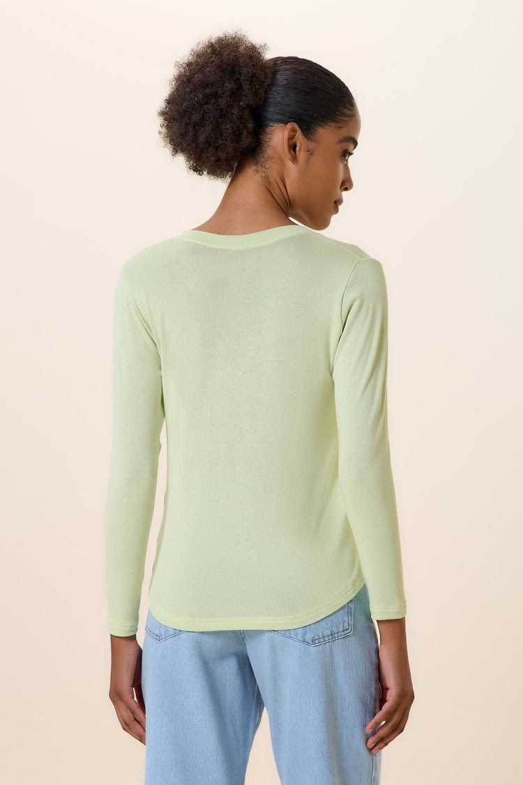 BLUSA GOLA V MANGA COMPRIDA ALOE VERA P - ALOE VERA - 257741