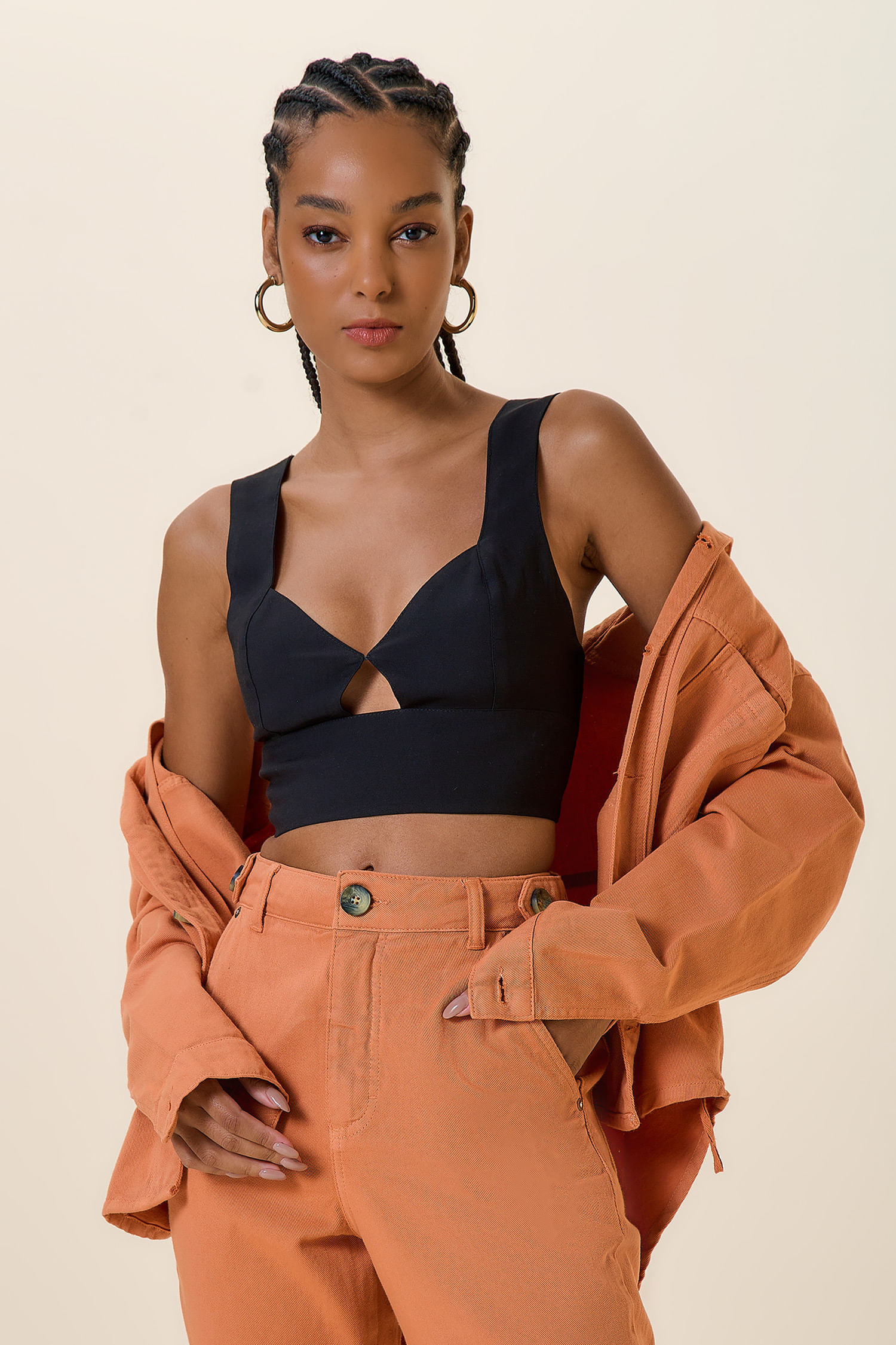 CROPPED ALCAS LARGAS PRETO G - PRETO - 258226