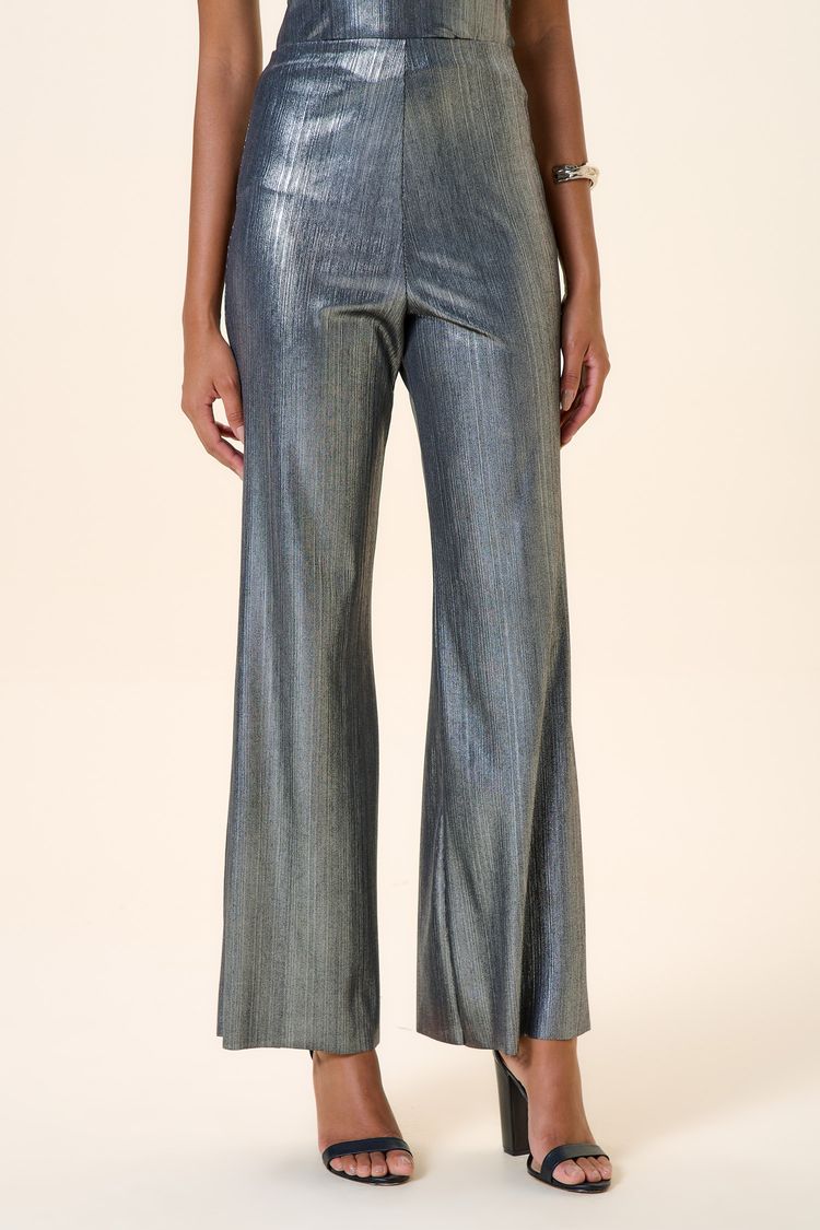CALCA PANTALONA MALHA PRETO / PRATA P - PRETO / PRATA - 260089