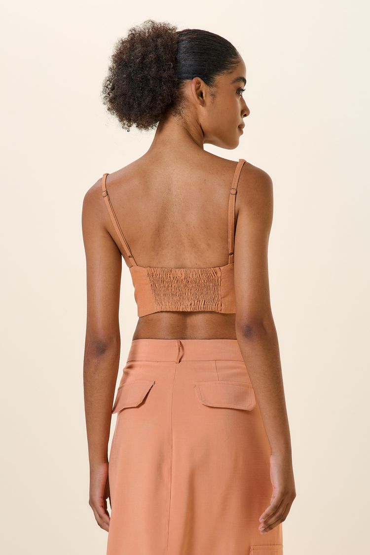 TOP CROPPED DECOTE TRIANGULO CAMEL GG - CAMEL - 260901