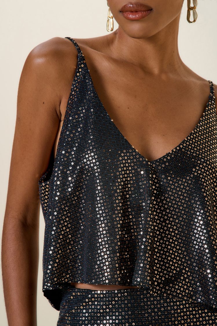 CROPPED DECOTE V PRETO / COBRE P - PRETO / COBRE - 261431