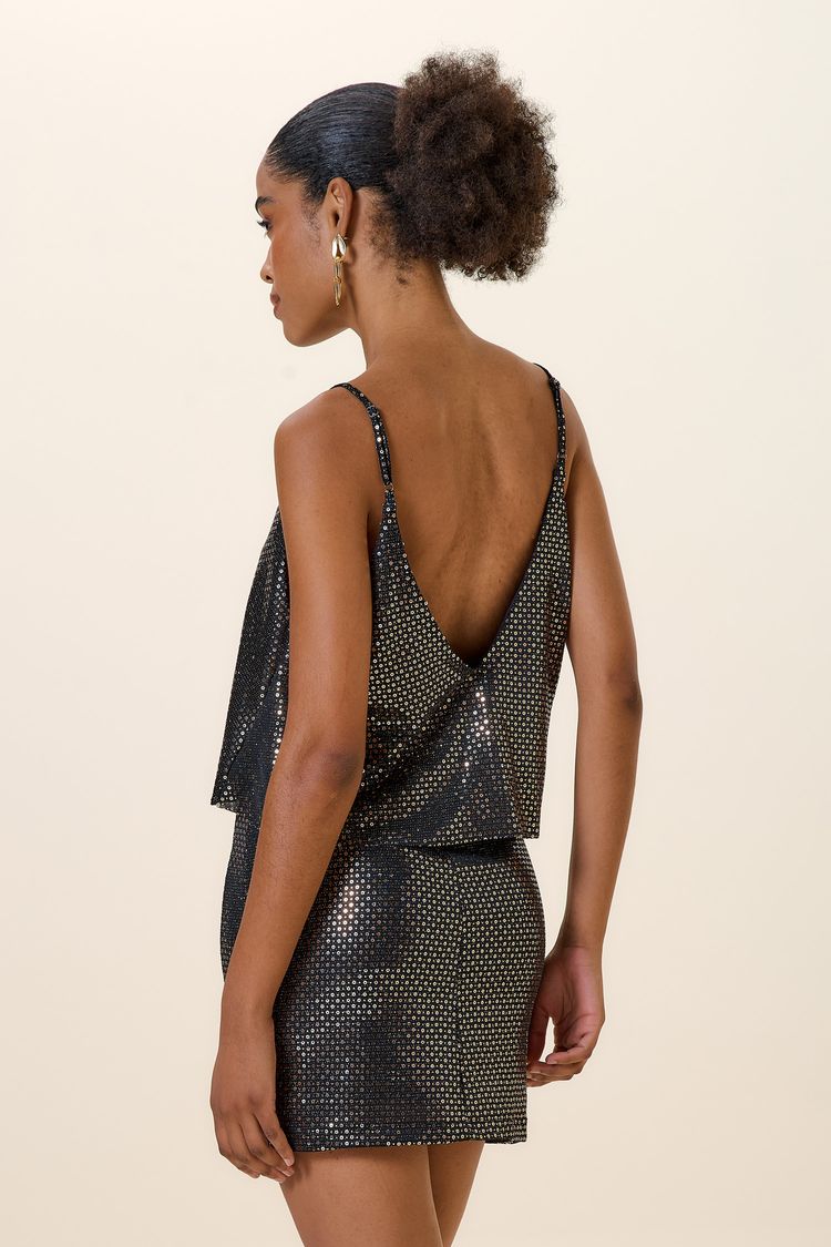 CROPPED DECOTE V PRETO / COBRE P - PRETO / COBRE - 261435