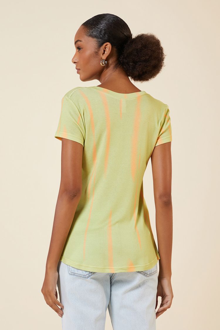 BLUSA DECOTE V TULE ESTAMPA ORLA LIMA M - EST ORLA LIMA - 261956