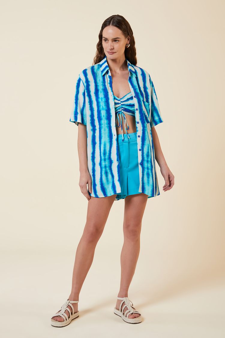 CAMISA ALONGADA ESTAMPA LISTR TIE DYE P - EST LISTR TIE DYE - 261992