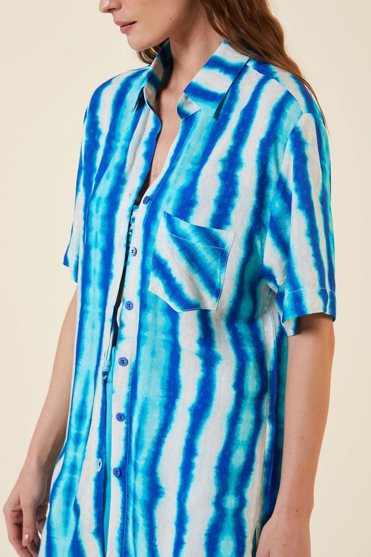 CAMISA ALONGADA ESTAMPA LISTR TIE DYE P - EST LISTR TIE DYE - 261997