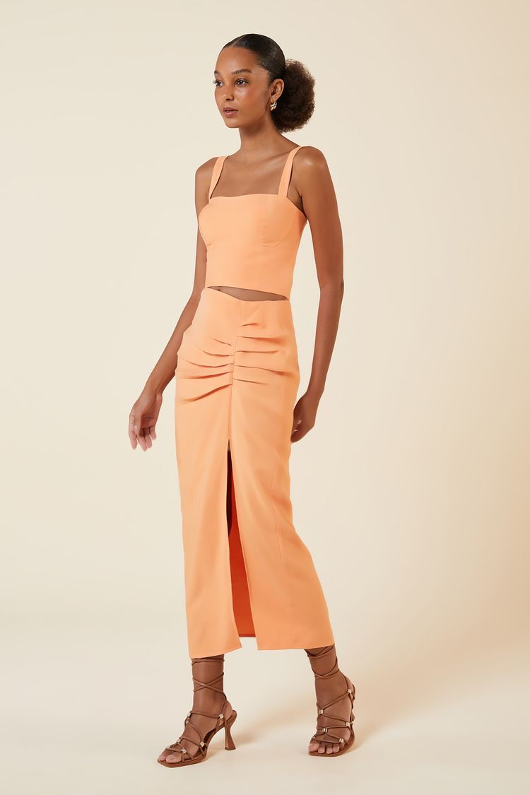 SAIA MIDI FRANZIDA FENDA APRICOT P - APRICOT - 262661