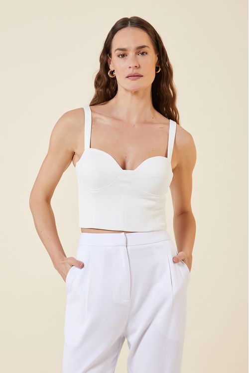 TOP CORSELET MALHA BRANCO