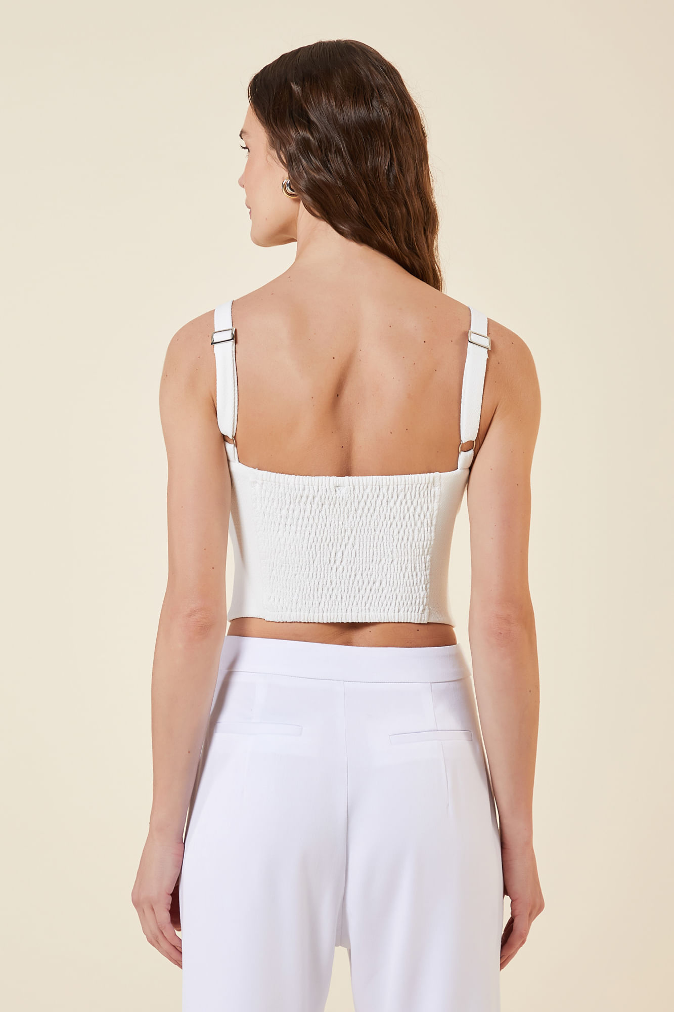 TOP CORSELET MALHA BRANCO G - BRANCO - 262870