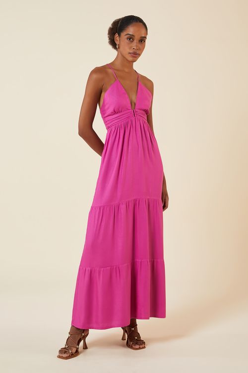 VESTIDO LONGO DET ARGOLA ROSE