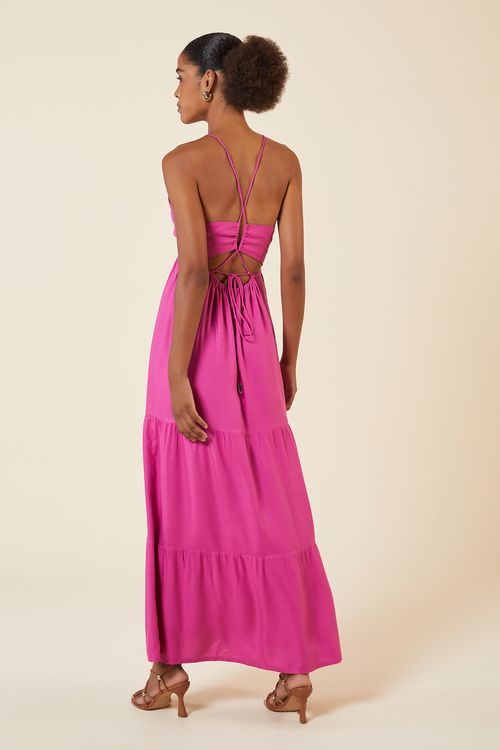 VESTIDO LONGO DET ARGOLA ROSE