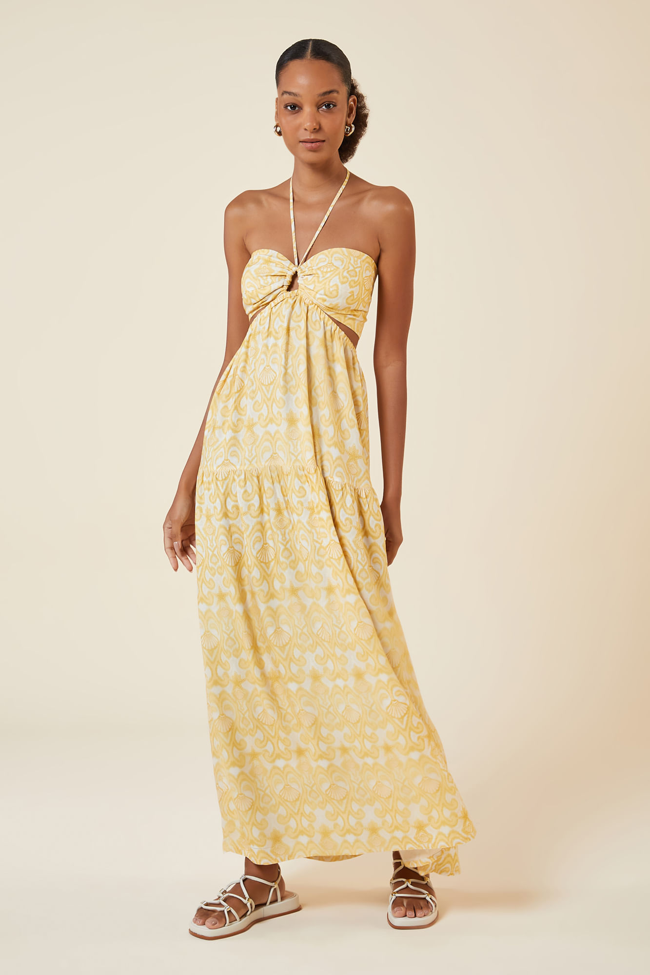 VESTIDO LONGO ESTAMPA AGUAS RASAS P - EST AGUAS RASAS - 263942