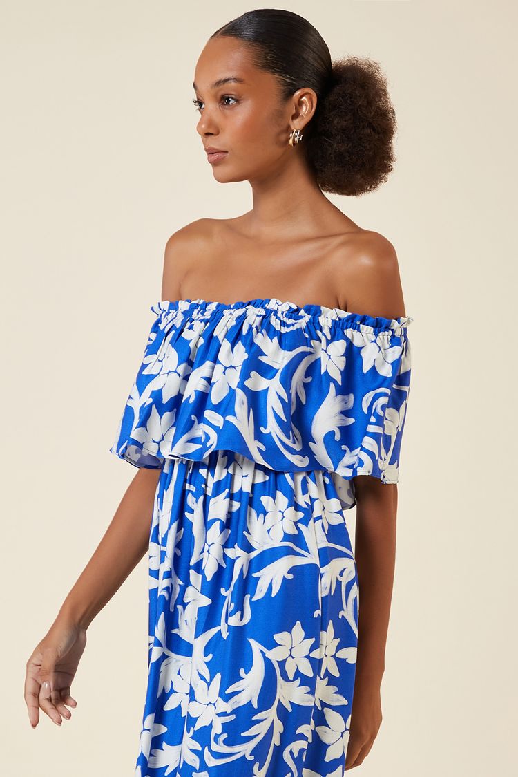 VESTIDO LONGO ESTAMPA  BELLA AZUR PP - EST BELLA AZUR - 264132