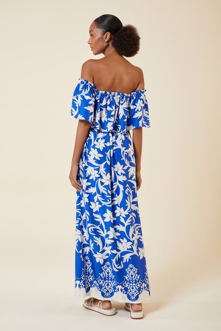 VESTIDO LONGO ESTAMPA  BELLA AZUR PP - EST BELLA AZUR - 264137