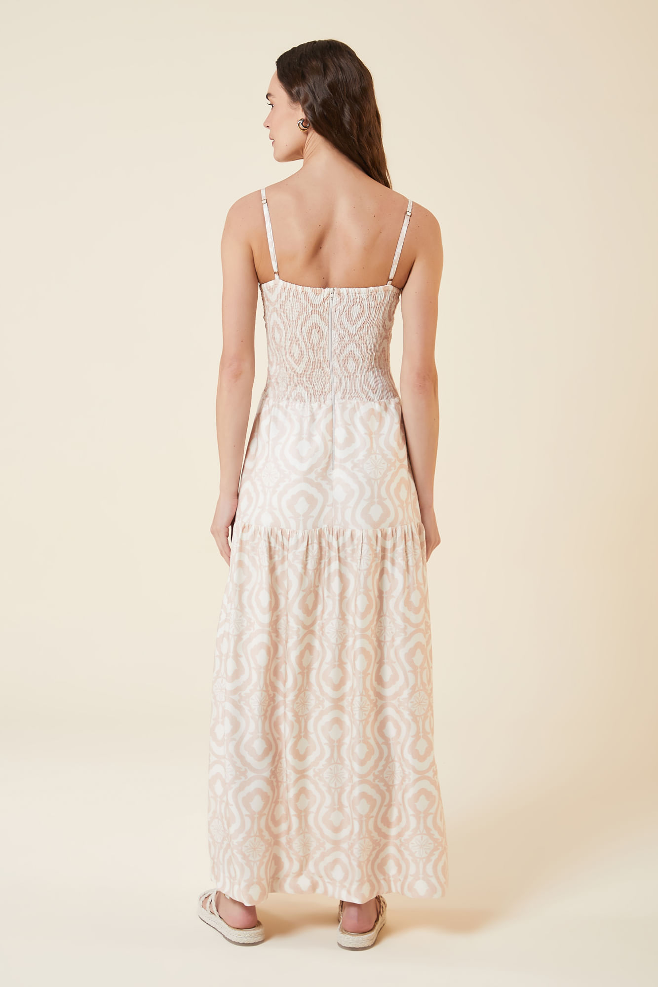 VESTIDO LONGO COM DECOTE CORAÇÃO ESTAMPA ARABESCOS GG - EST ARABESCOS - 264969