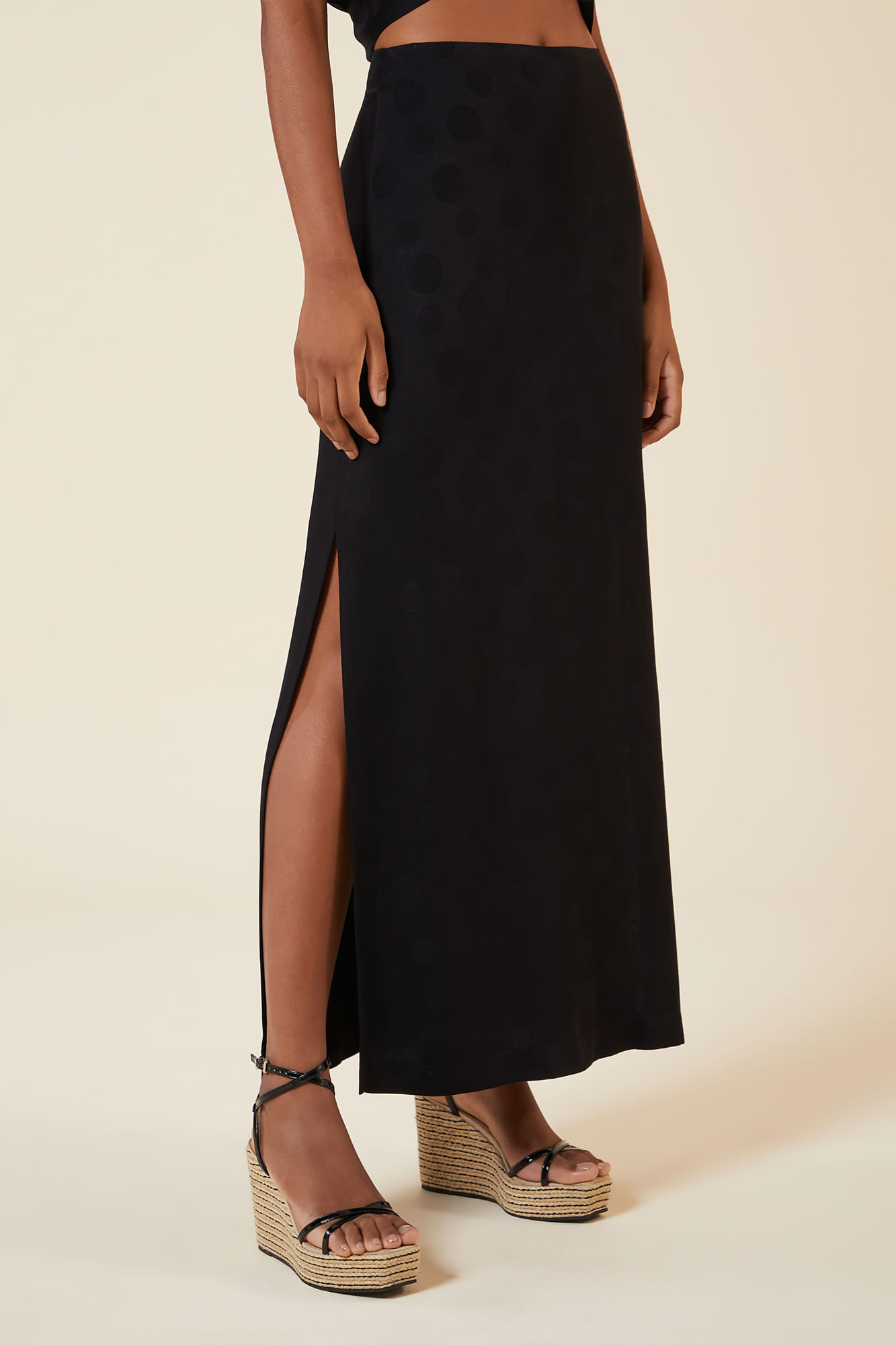 SAIA LONGA FENDAS PRETO P - PRETO - 265146