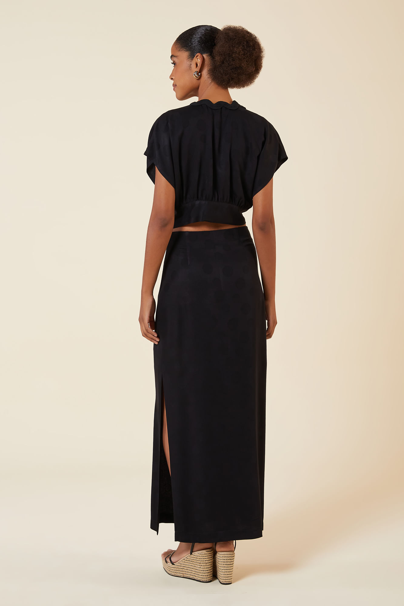SAIA LONGA FENDAS PRETO P - PRETO - 265151